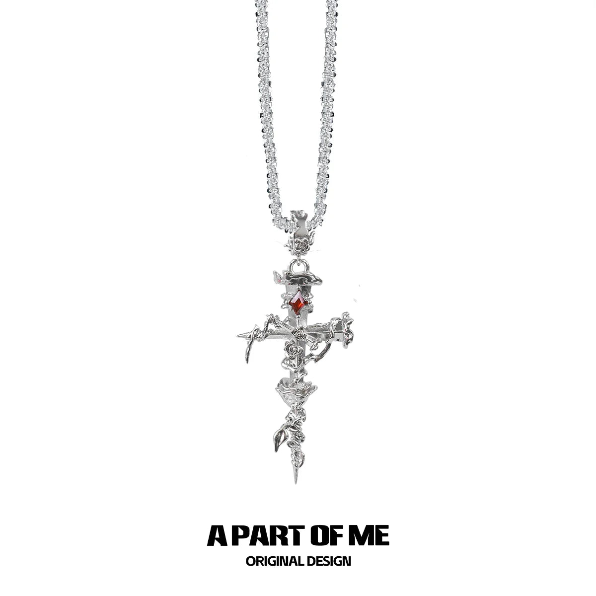 Thorned Rose Sword Necklace