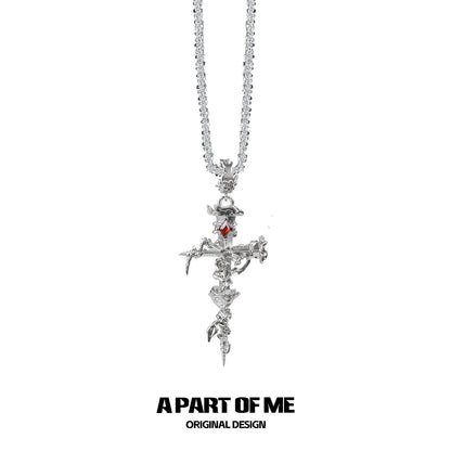 Thorned Rose Sword Necklace