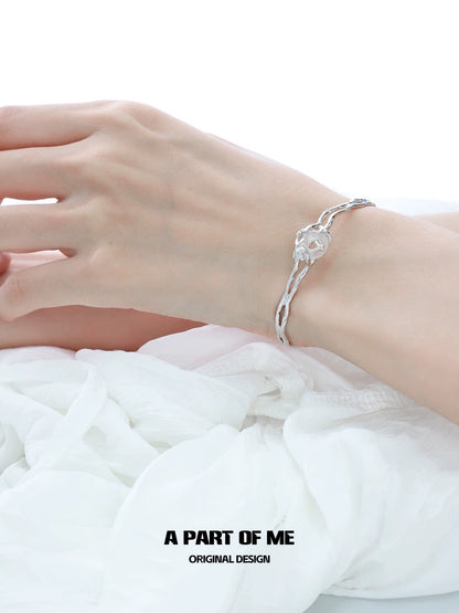 Moonlight Chalcedony Silver Bracelet
