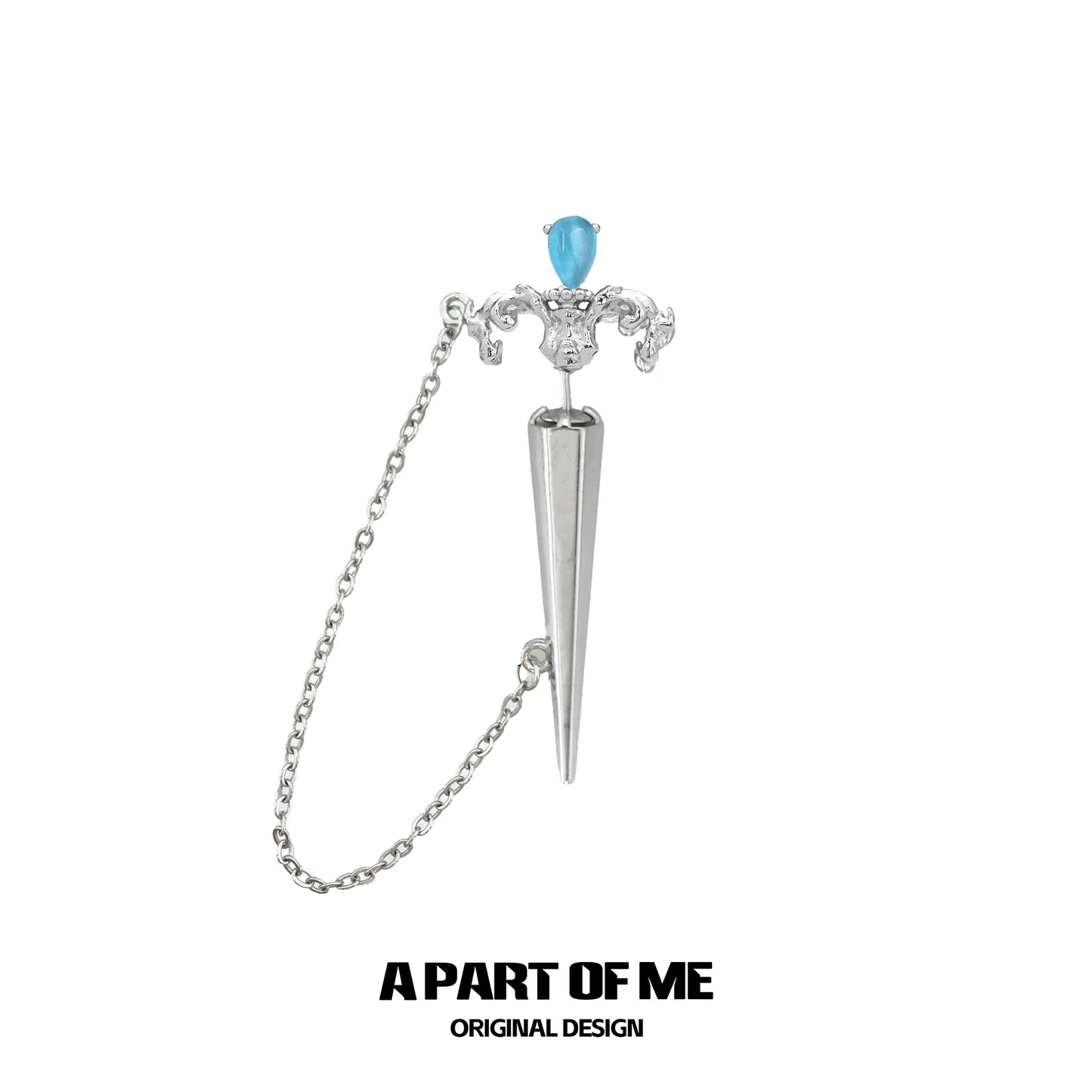 Crying Sword Piercing Stud Earrings