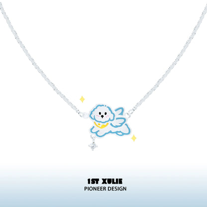 Cute Angel Cat Puppy Necklace