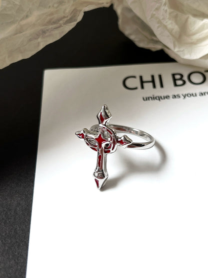 "Blood Moon Cross" Gothic Necklace