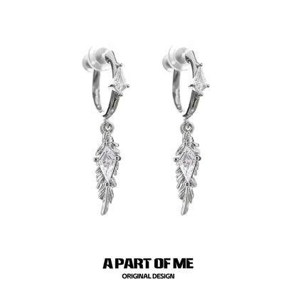 Y2K Feather Zircon Earrings