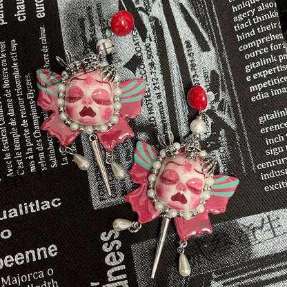 Earrings & Ear Cuffs-Two Three Children's Original Handmade Spice Girls Niche Design Sense Millennium Subculture Girls Earrings Earrings Design