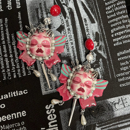 Earrings & Ear Cuffs-Two Three Children's Original Handmade Spice Girls Niche Design Sense Millennium Subculture Girls Earrings Earrings Design