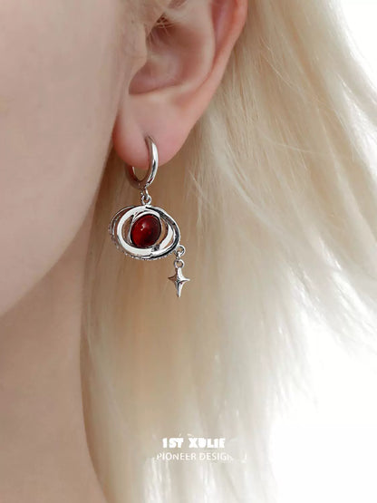 Y2K Red Planet Cool Earrings