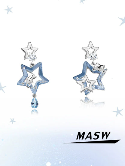 Star Cat Asymmetric Earrings