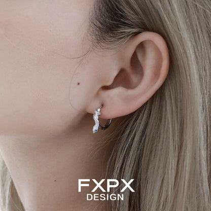 Glacier Blue Snake Earrings