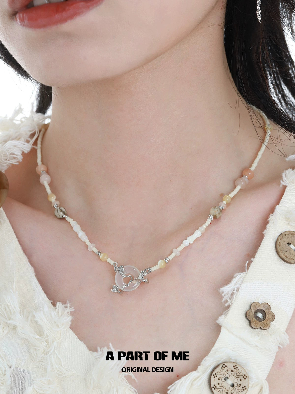Laurel Chalcedony Silver Necklace