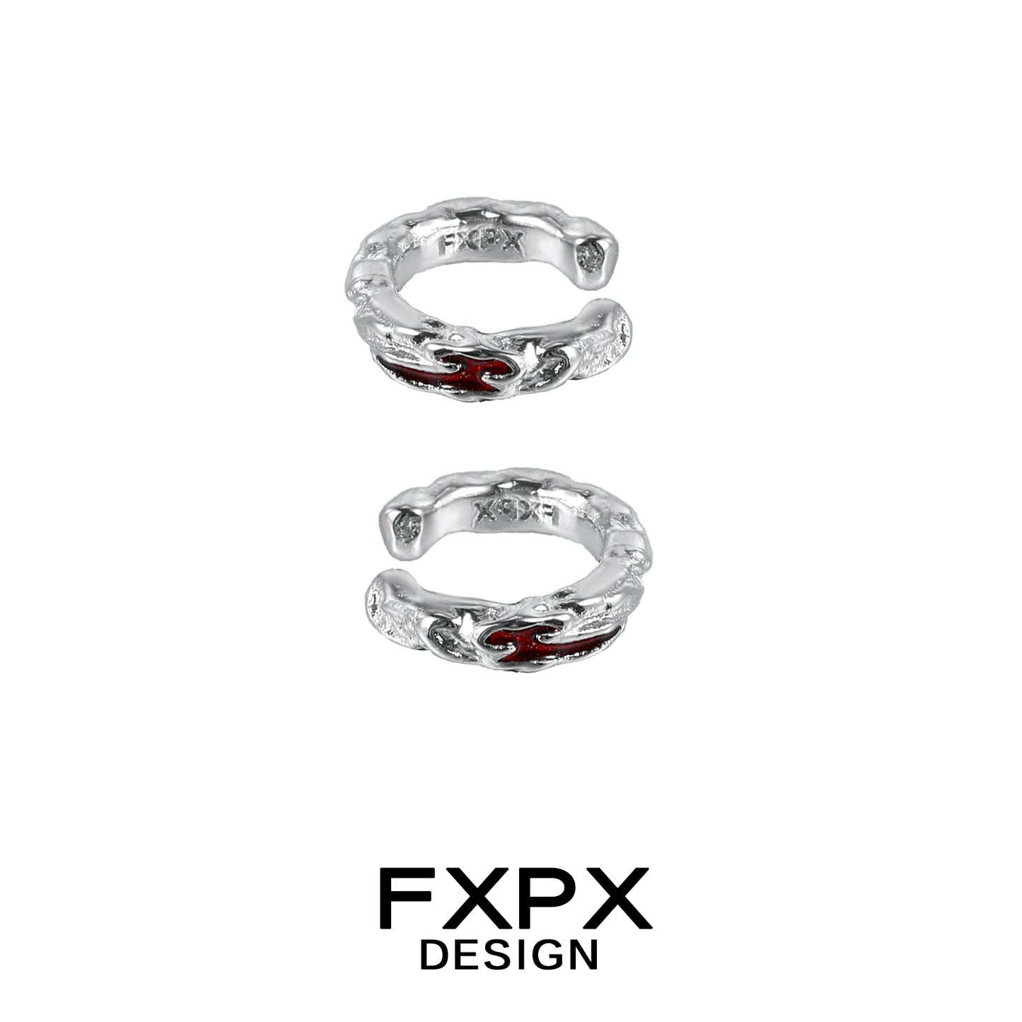 Y2K Scarlet Veil Stud Earrings