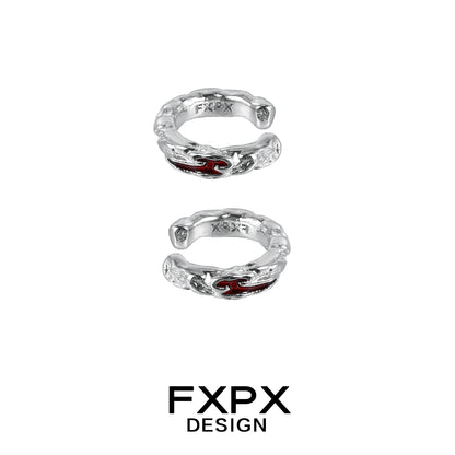 Y2K Scarlet Veil Stud Earrings