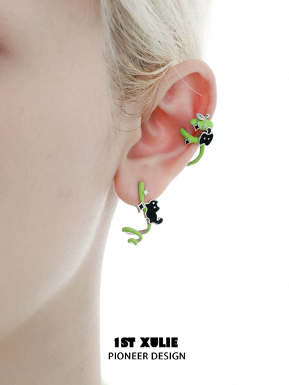 Apple Vine Cat & Dog Earrings