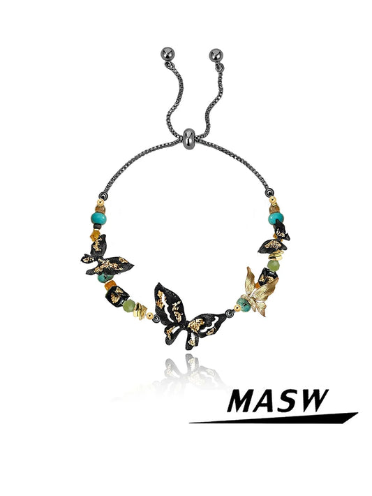 Dream Black Gold Butterfly Bracelet