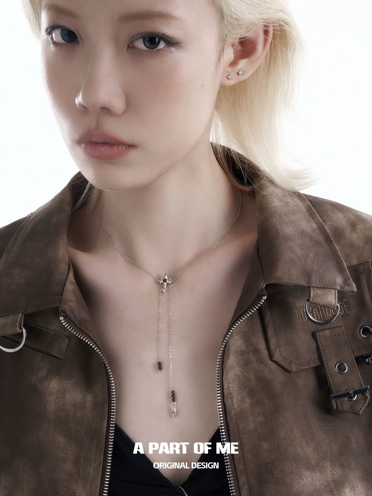 Maillard Textured Cross Necklace