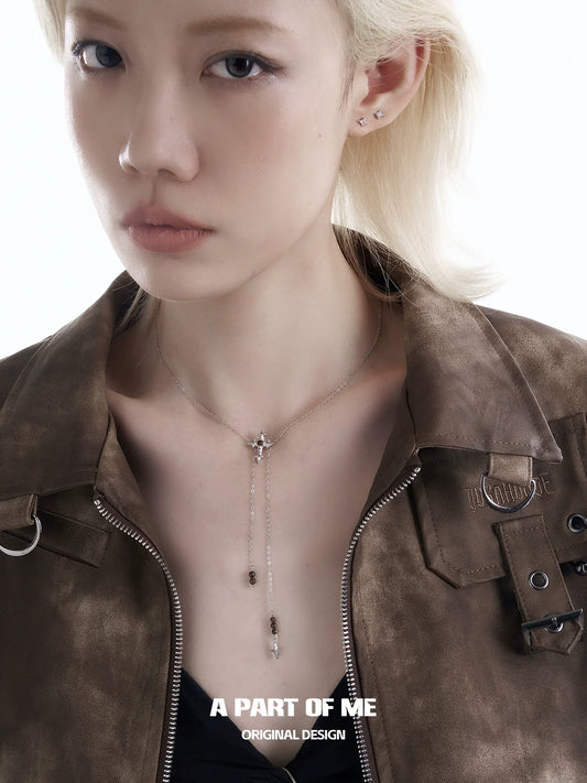Maillard Textured Cross Necklace