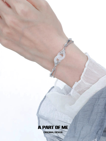 Minimal Peace Jade Bracelet