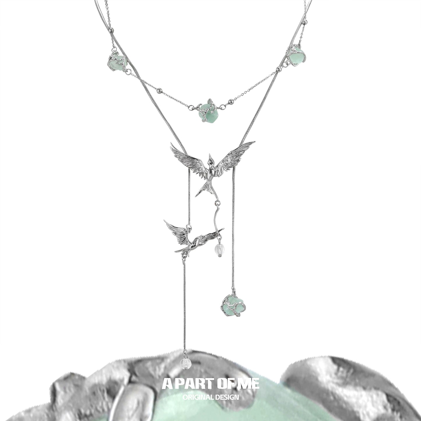 Flying Bird Fluorite Necklace