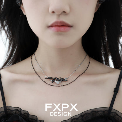 Y2K Dark Crow Cool Necklace