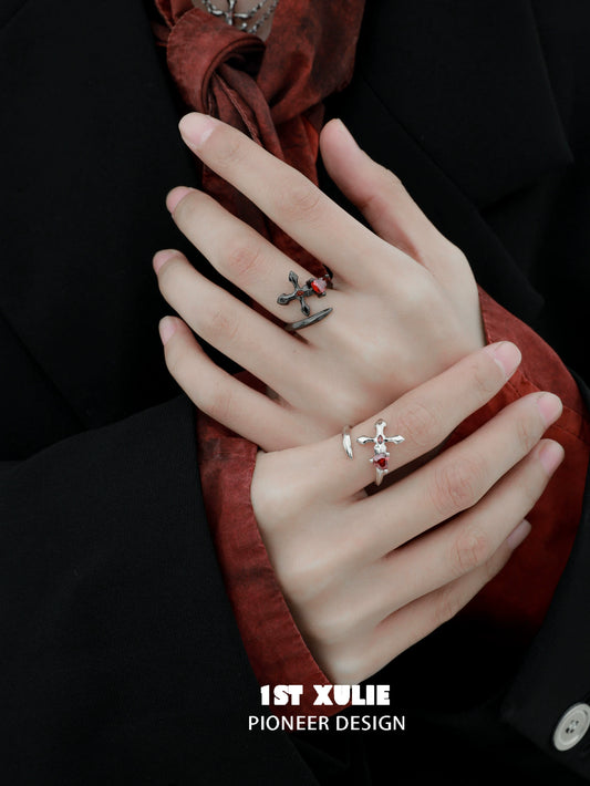 Y2K Taboo Love Silver Ring