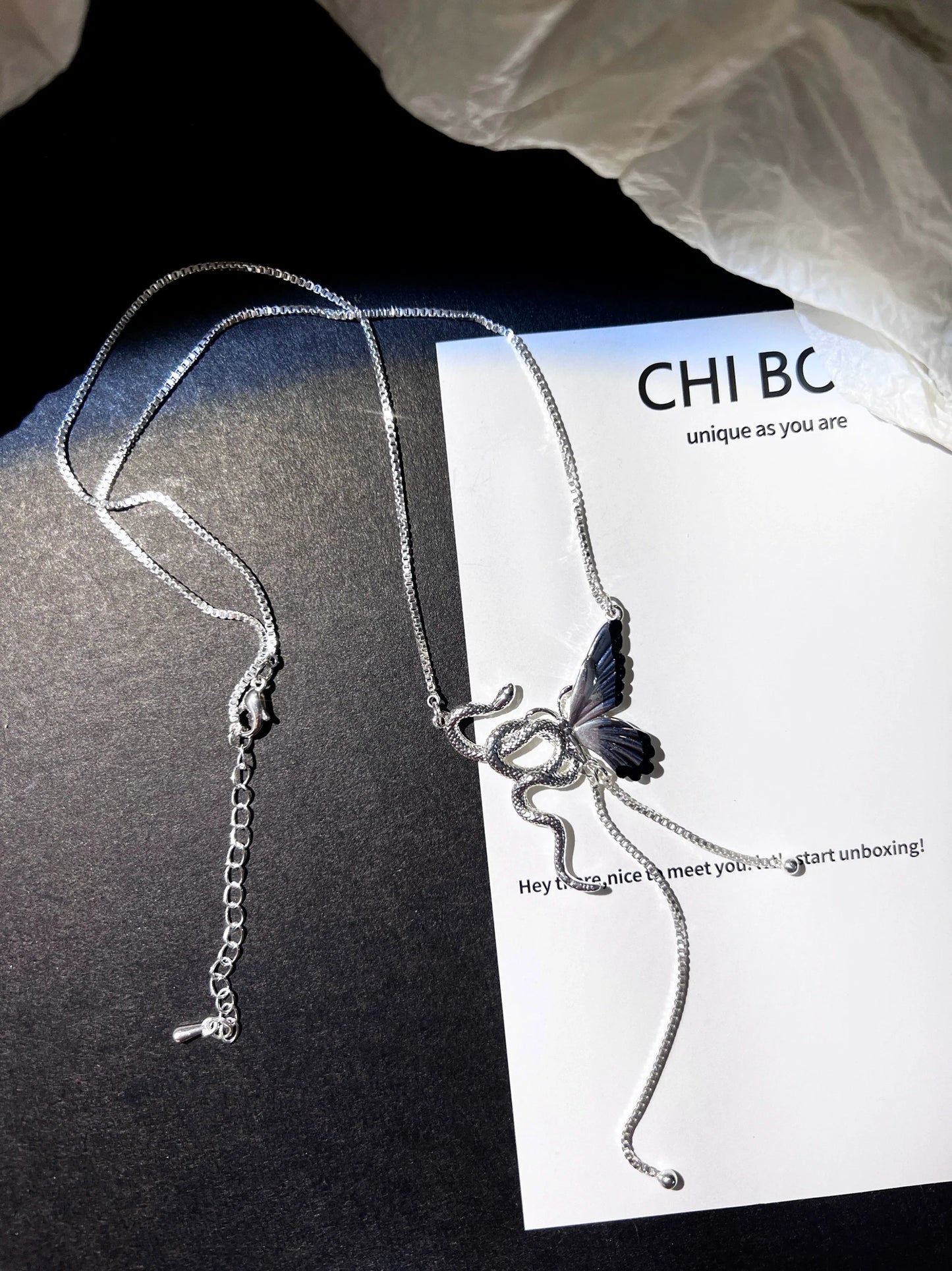 "Snake & Butterfly" Clavicle Chain