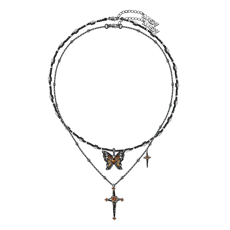 Starlight Brown Butterfly Necklace