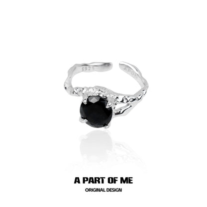 Midnight Gem Couple Rings