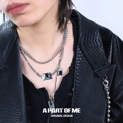 Double-layer Diamond Cuban Necklace