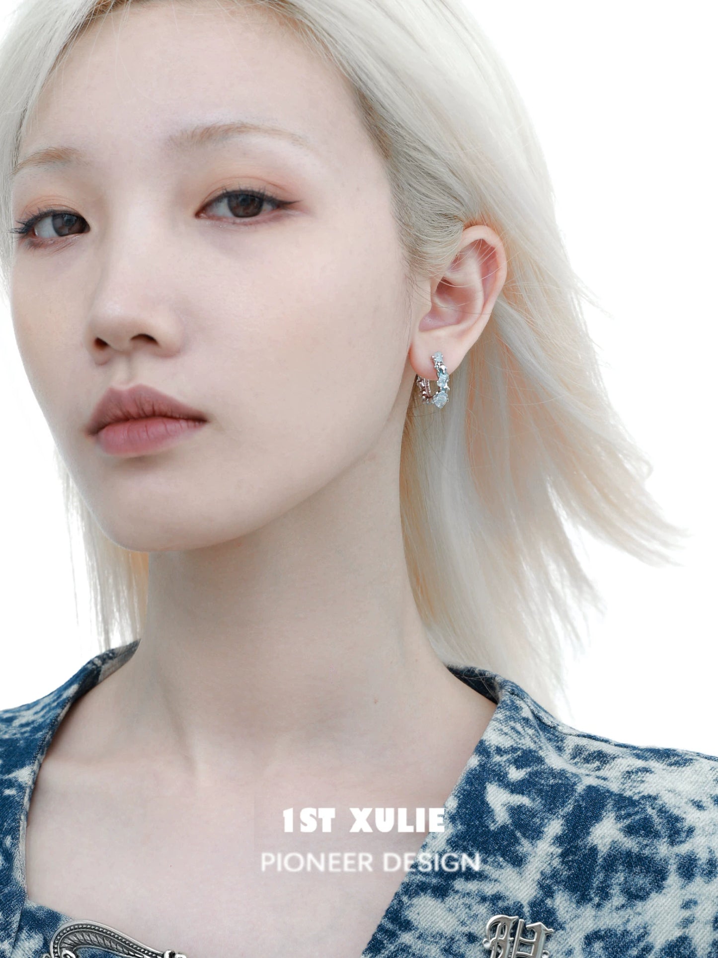 Frozen Blue Crystal Ear Cuffs