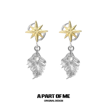 Feather Agate Genderless Earrings