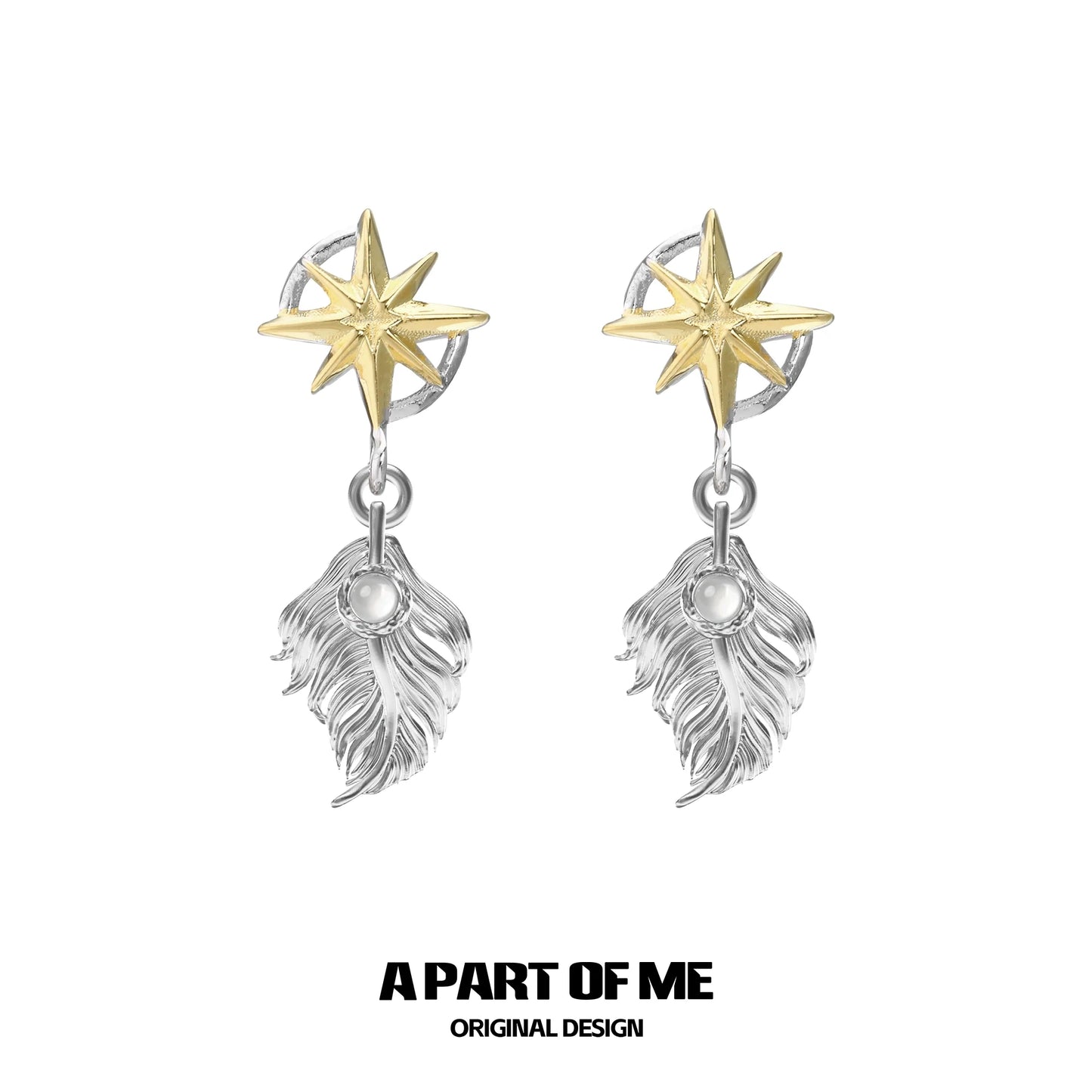 Feather Agate Genderless Earrings