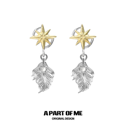 Feather Agate Genderless Earrings