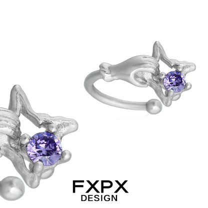 Mystic Hand Amethyst Ear Cuff