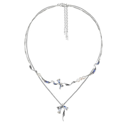 Baroque Pearl Bow Necklace