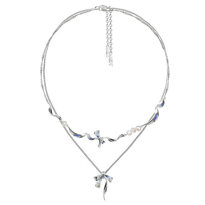 Baroque Pearl Bow Necklace