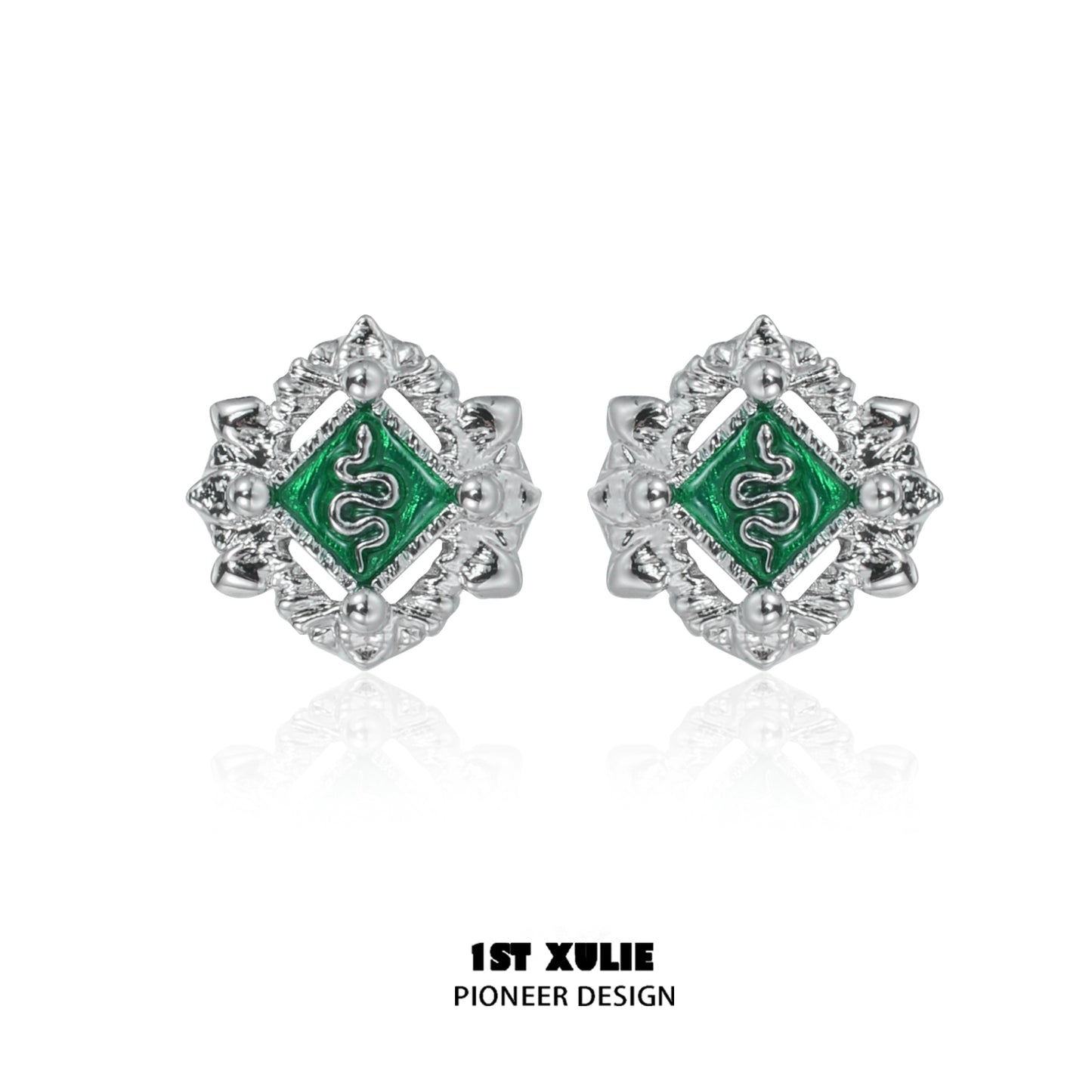 Green Cursed Serpent Ear Cuffs