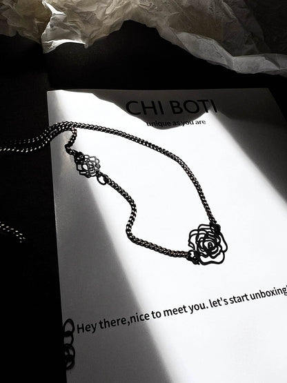 "Black Gold Rose" Spliced Choker