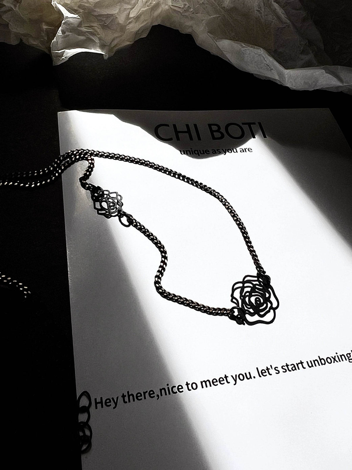"Black Gold Rose" Spliced Choker
