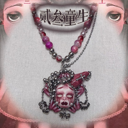 Necklaces-Ersan Tongsheng Original Handmade Necklace Spice Girl Sweet Cool Futuristic Subculture Niche High-end Light Luxury Heavy Industry Tide