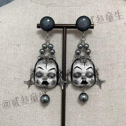 Earrings & Ear Cuffs-Ersan Tongsheng Handmade Original Handmade Niche Love Earrings Personality Dark Sweet Cool Subcultural Earrings Earrings