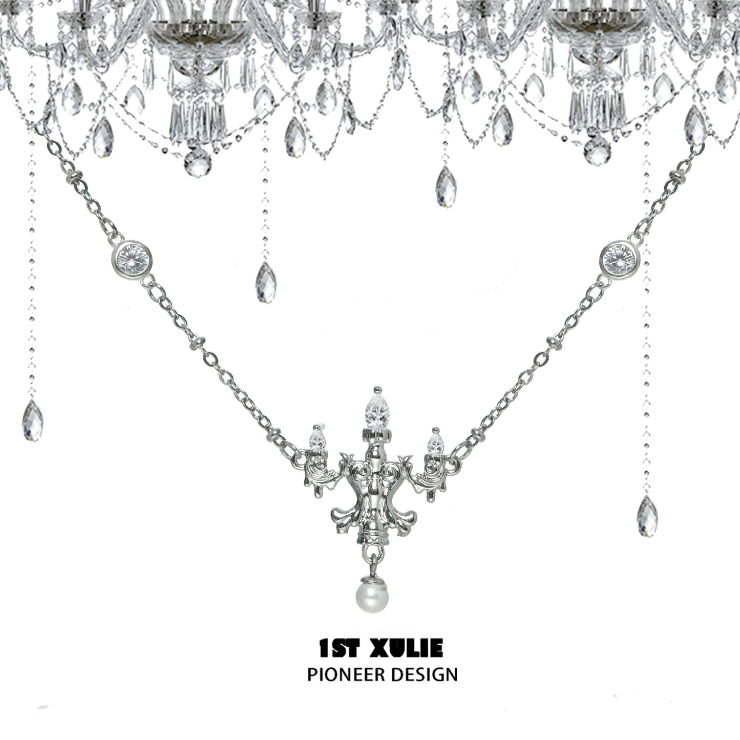 Dream Crystal Lamp Silver Necklace