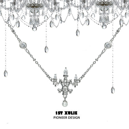 Dream Crystal Lamp Silver Necklace
