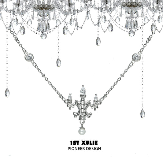 Dream Crystal Lamp Silver Necklace