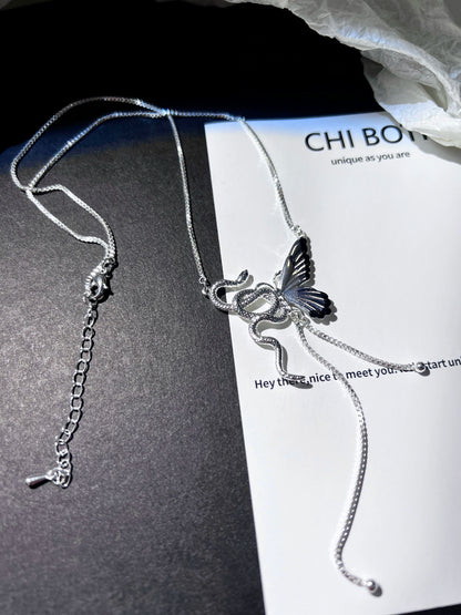 "Snake & Butterfly" Clavicle Chain