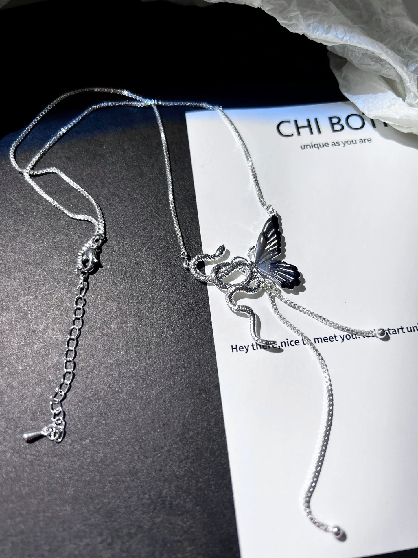 "Snake & Butterfly" Clavicle Chain