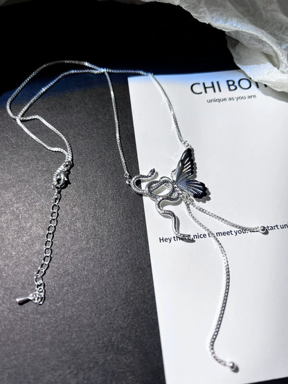 "Snake & Butterfly" Clavicle Chain