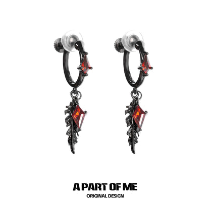 Y2K Feather Zircon Earrings