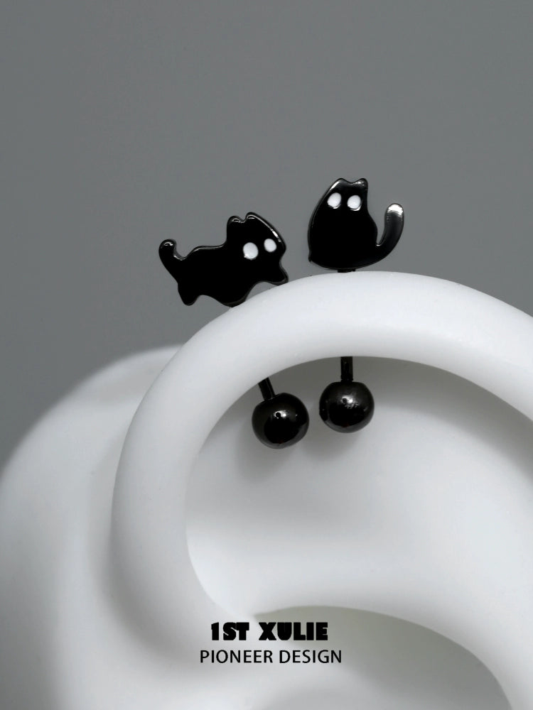Midnight Devil Kitty Earrings