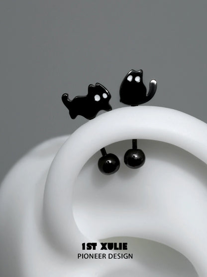 Midnight Devil Kitty Earrings