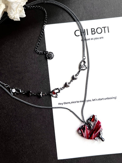 "Imprisoned Heart" Double-layer Necklace