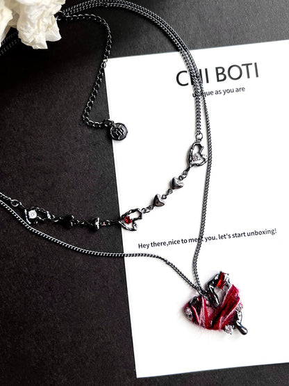 "Imprisoned Heart" Double-layer Necklace